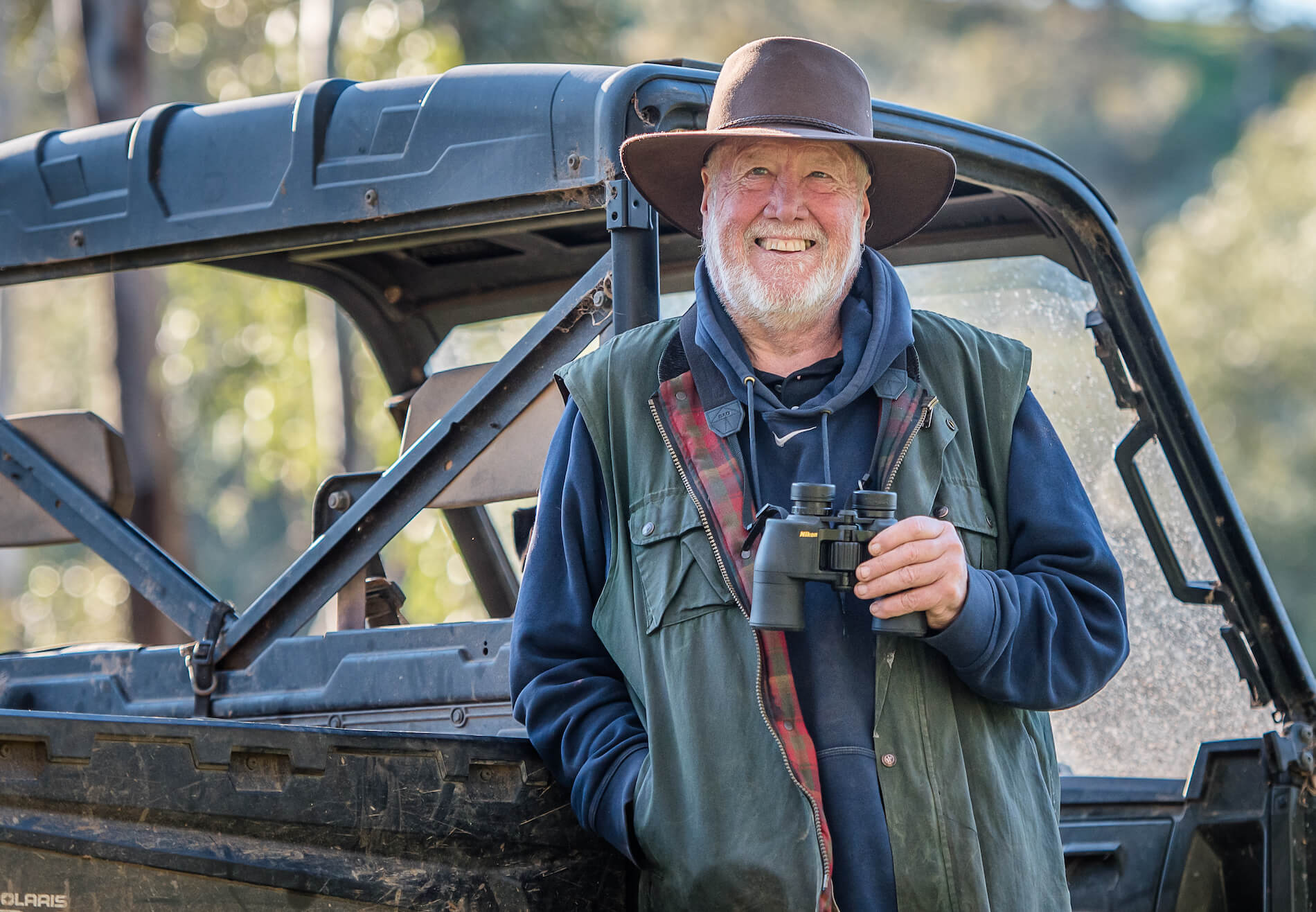 About 1 Neil Hermes with his binoculars